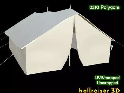 Military Tent Low-poly 3D model order
