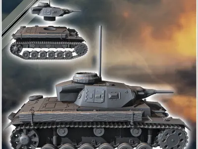 Panzer III Ausf G Tauchpanzer - miniatures tabletop scenery 3D print model