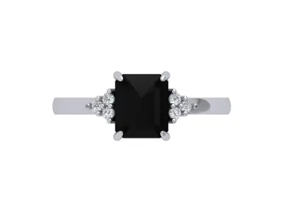 Radiant Solitaire Ring 3D print model 4
