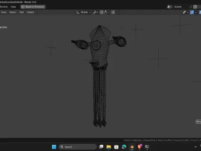 Scifi Spcae Squid Low-poly 3D model
