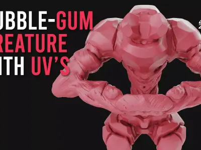 BubbleGum Creature Basemesh With UVs 3D model