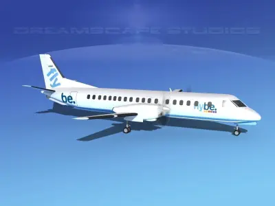 Saab 2000 Flybe 3D model