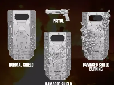 Shield Kit for Action Figures 3D print model