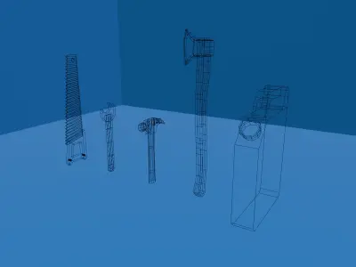 TOOL SET 1 - LOW POLY - PS1 RETRO STYLE Low-poly 3D model