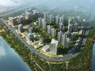 SU model of office and commercial building in Nansha 3D model