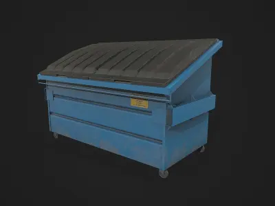 Dumpster PBR garbage bin Low-poly 3D model
