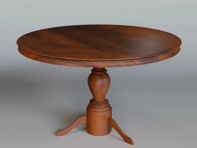 Free Elegant Round Wooden Table Free 3D model