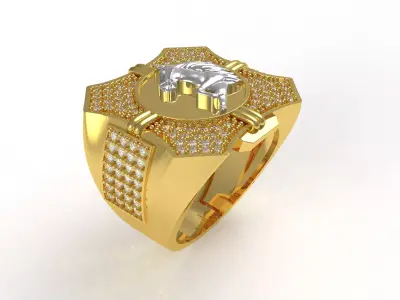 Horse Diamond  Hip Hop Ring 3D print model
