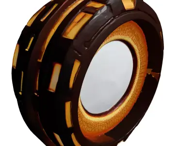 Futuristic Power Core with Glowing Rings 3D model