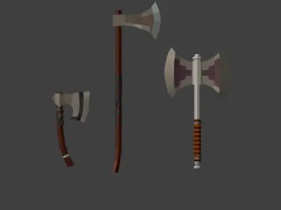 Very low-poly 22 melee weapons Low-poly 3D model