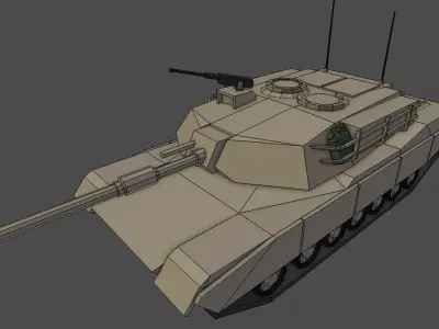 M1 Abrams TANK Lowpoly  Low-poly 3D model