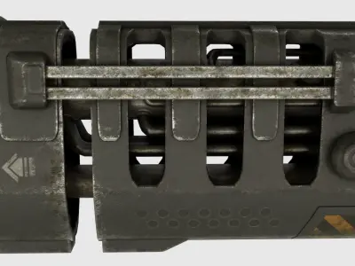 Low Poly Plasma Rifle and RPG Launcher With PBR Materials Low-poly 3D model