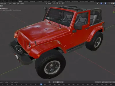 Jeep Wrangler  Low-poly 3D model