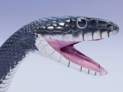 Animated Black Rat Snake 3D model