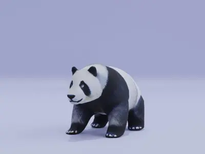 Panda Animal Low High Poly Low-poly 3D model