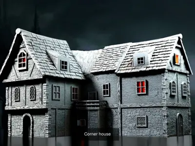 Antique houses 3D Model Pack