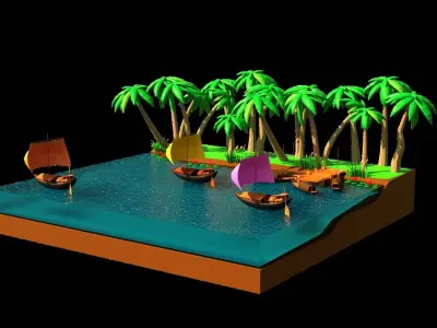 Land HT6 Low-poly 3D model