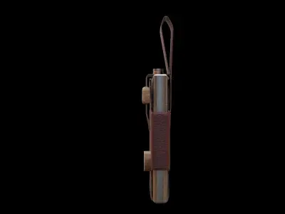 leather camouflage iron old flask Low-poly 3D model