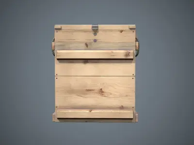 Military Wooden Box Low-poly 3D model