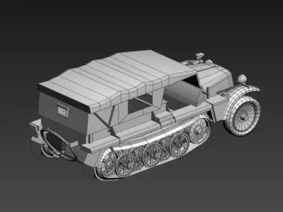 SdKfz 10 Low-poly 3D model