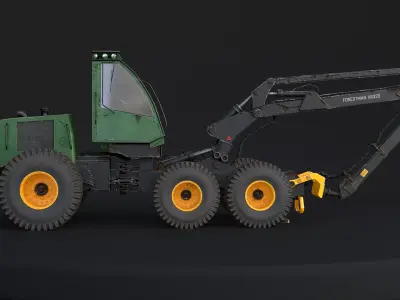 Generic Modern Forestry Harvester Used 3D model
