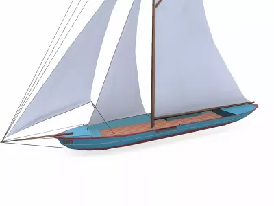 Sailboat 02 Low-poly PBR Low-poly 3D model