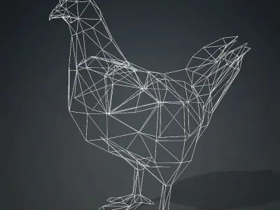 Free low-poly Hen Free low-poly 3D model