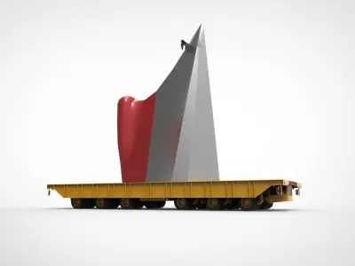 hull trailer at the shipyard 3D model
