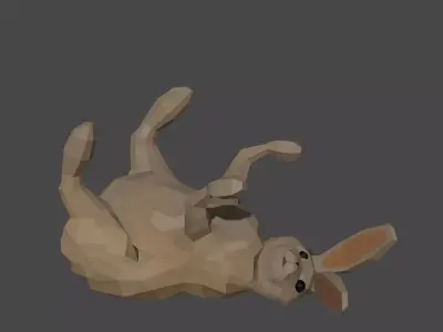 Bunny with animation Low-poly 3D model