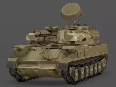 ZSU 23 4 Shilka Low-poly 3D model