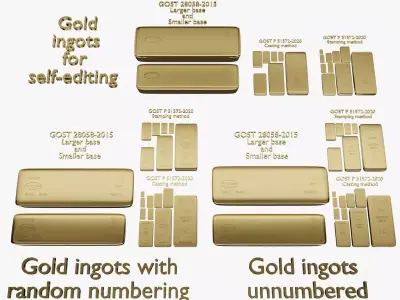 Russian standard gold bars 3D model