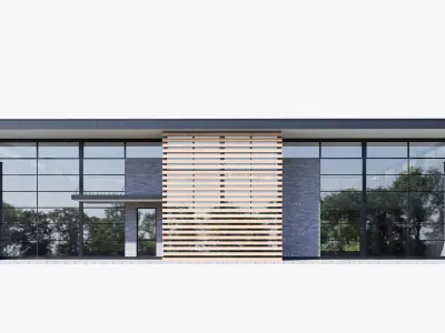 commercial building Low-poly 3D model 3