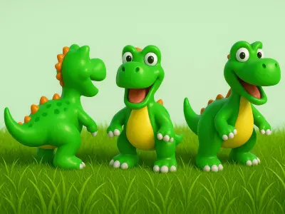 Cartoon Dinosaur Cute Low-poly 3D model