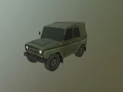 UAZ Jeep - Lowpoly Game Ready  Low-poly 3D model