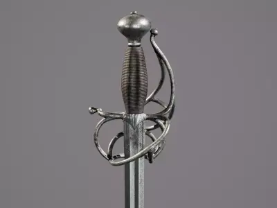 Rapier sword PBR 3d model Low-poly 3D model