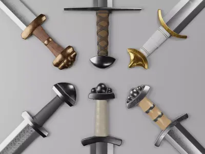Viking Swords Low-poly 3D model
