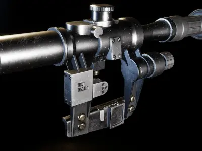 AAA PSO-1 Sniper Scope Game Ready PBR Low-poly 3D model