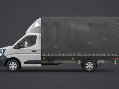 Renault Master 2025 Curtain Box Truck 3D Model 3D model