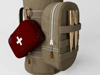 Tactical Pouch 3d low poly Game Asset Low-poly 3D model