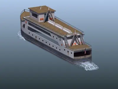 Passenger Ferry Low-poly 3D model