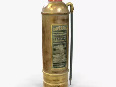 Fire Extinguisher Vintage Retro Game Ready PBR Textures Low-poly 3D model