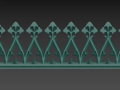 Gothic seamless ornament 02 3D print model
