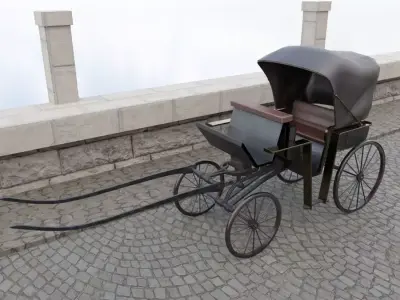 Victorian Horse Drawn Cart Carriage Collection 3D Model Pack