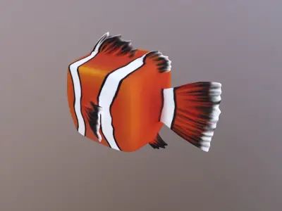 Cubey Fish Pet - Ocellaris clownfish Free low-poly 3D model