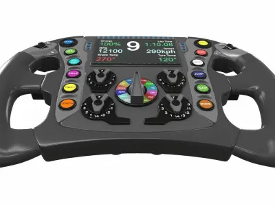 Car f1 steering wheel 2 3D model