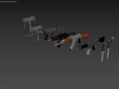 military weapons Low-poly 3D model