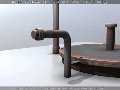 Round Wastewater Treatment Cover High-Poly Version 3D model