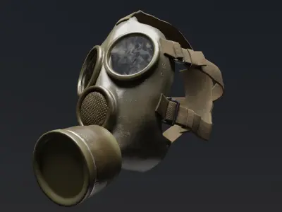 Military gas mask Low-poly 3D model purchase