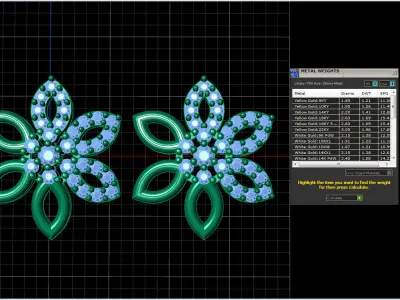 Beautiful Earrings with round diamond 3D print model purchase
