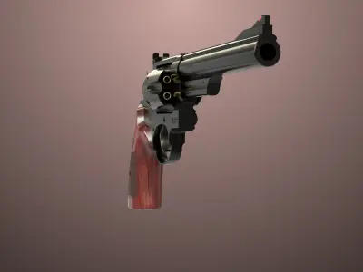 Revolver 01 Model M29 All PBR Unity UE Textures Low-poly 3D model